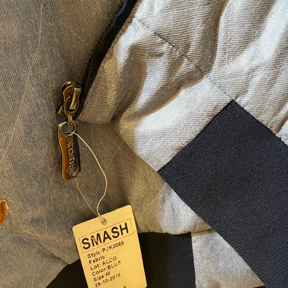 Aldo Blue Bomber Jacket with Quilted Design and Stand-Up Collar - Picture 8 of 10